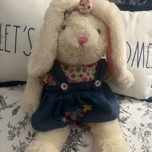 Plush Bunny in Denim Dress